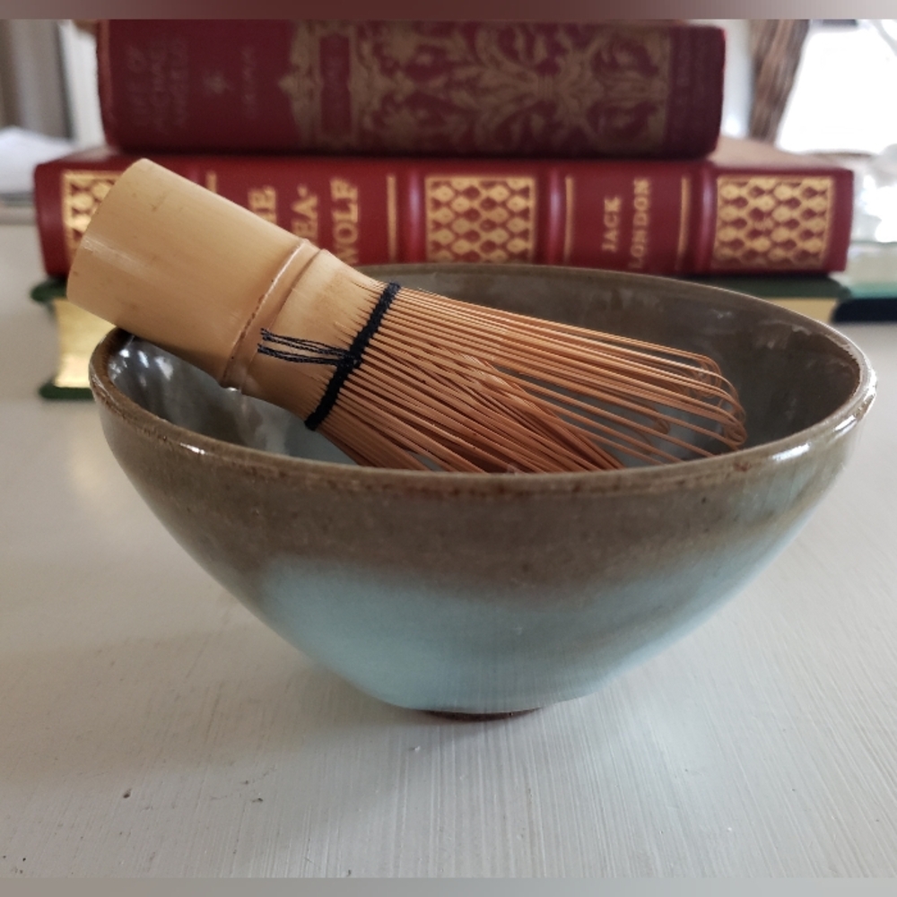 Matcha Tea Bowl With Bamboo Whisk, Not Used